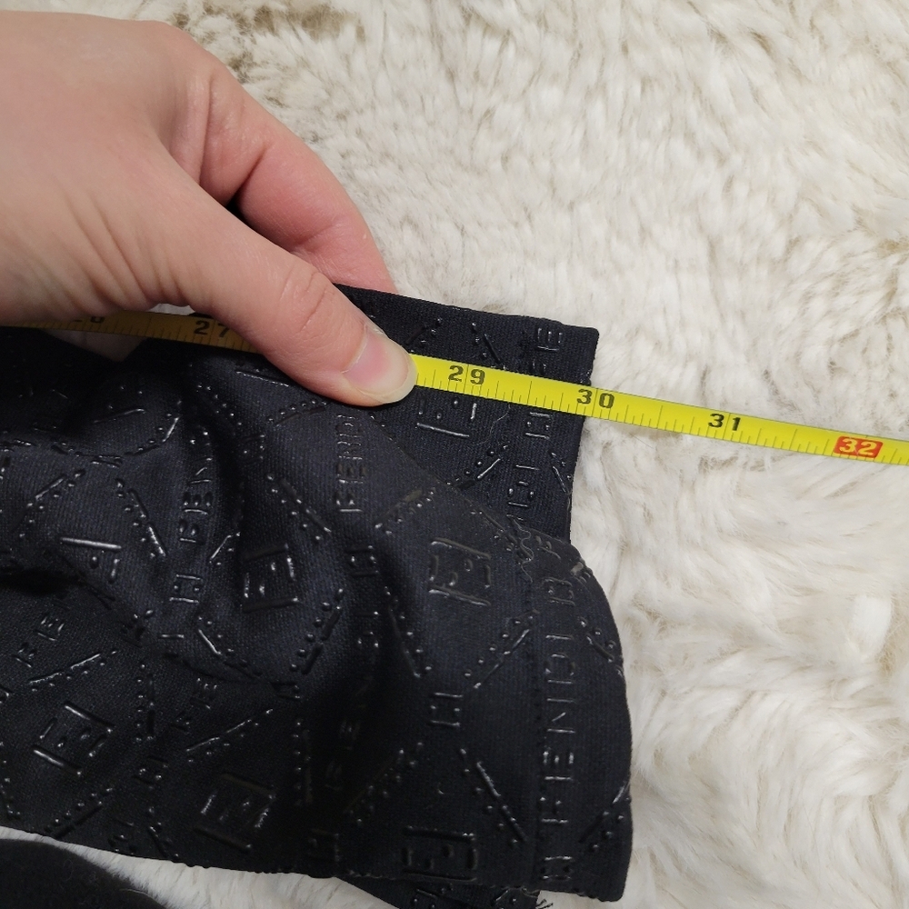 Vintage Fendi FF Zucca Monogram Embossed Pants Black Straight Leg Y2K Designer - Picture 12 of 12